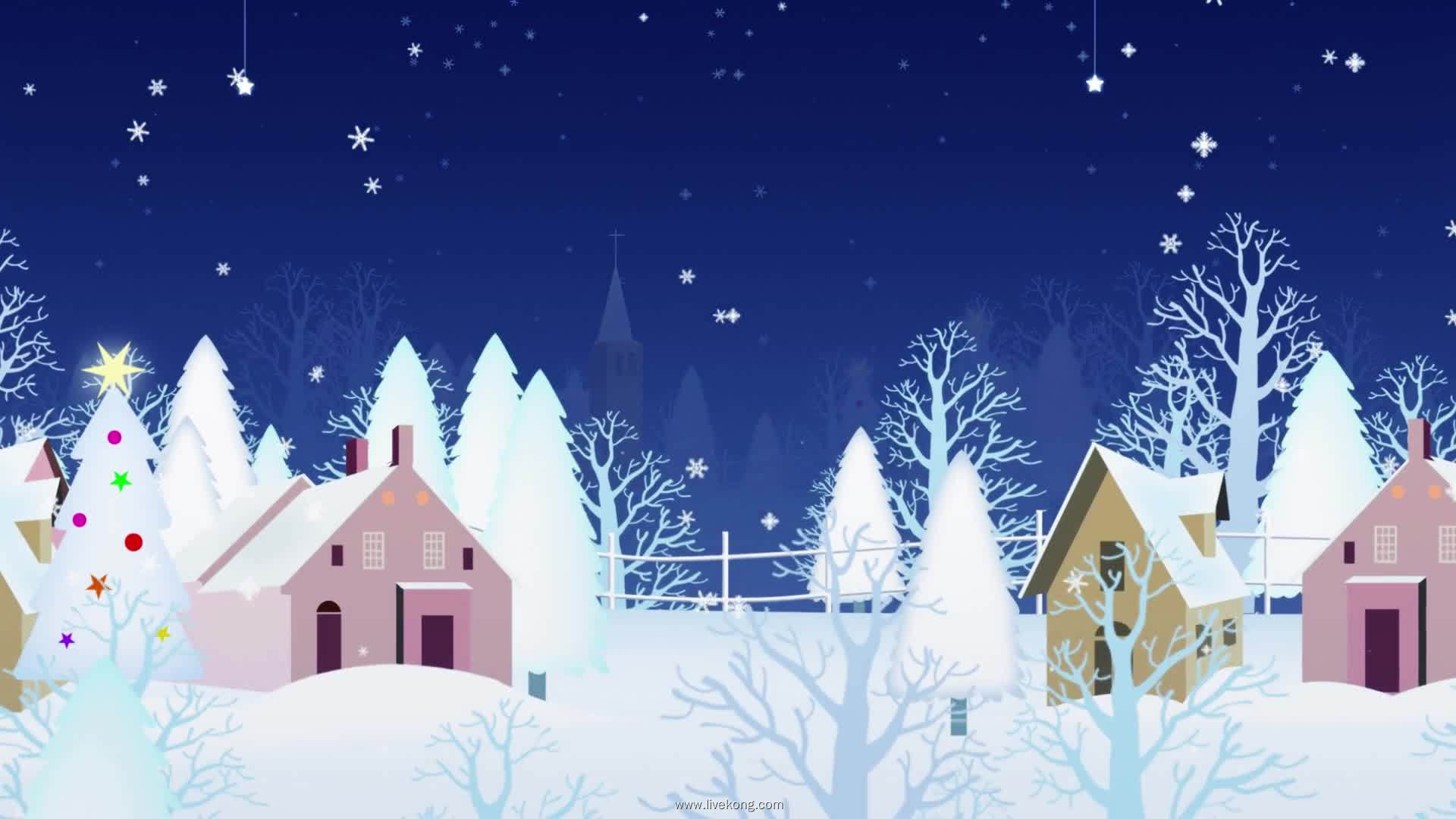 雪景动画视频背景素材-livekong来悟空-素材类-卡通素材