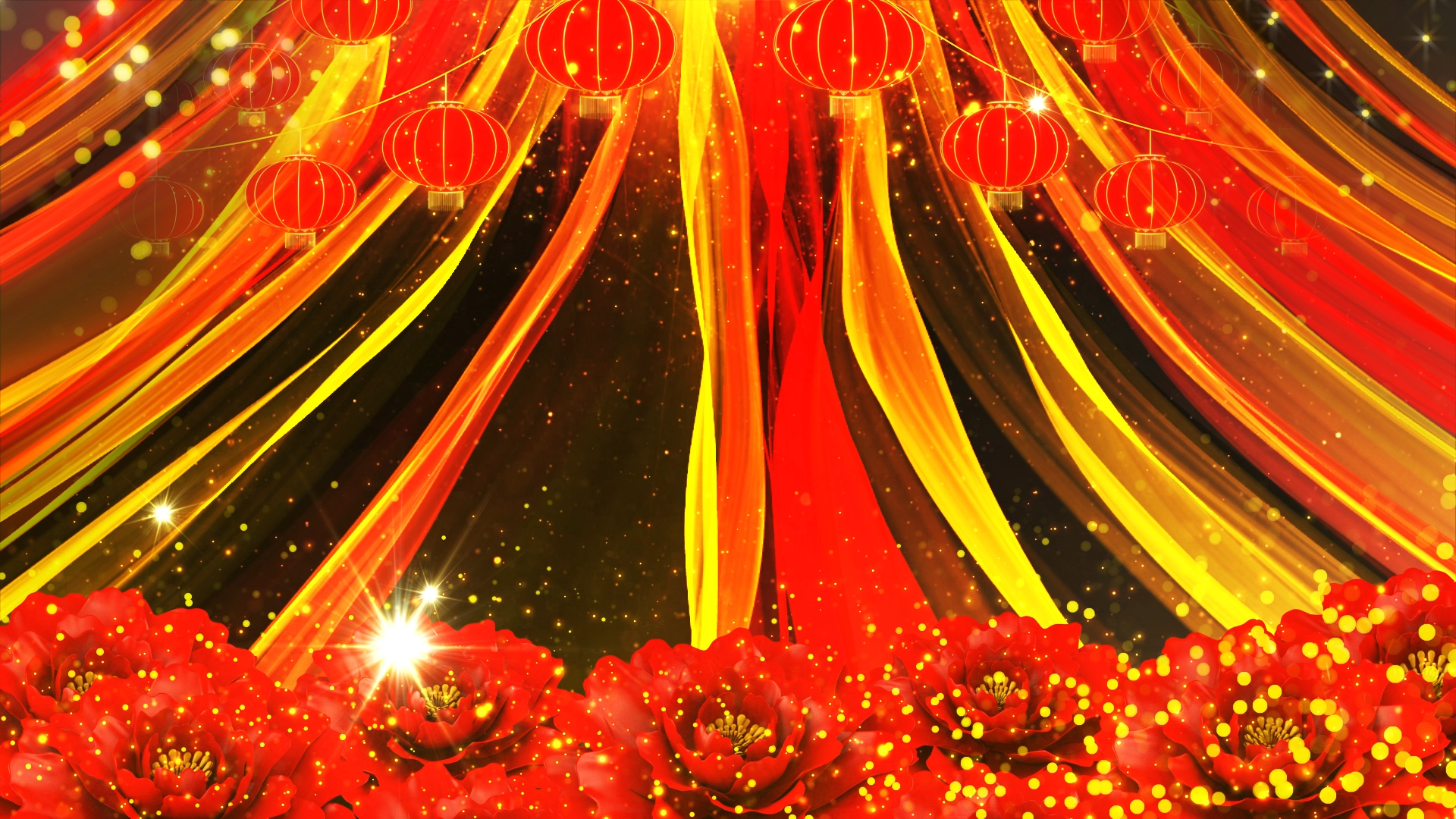 春晚年会开场舞盛世欢歌led配乐成品视频盛世欢歌歌曲背景喜庆舞台
